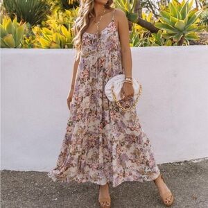 Vici Love In The Air Tiered Floral Maxi Dress